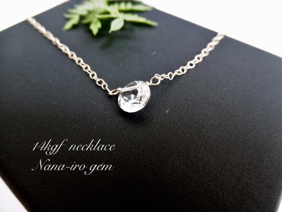 ＊再販＊14kgf  white topaz necklace 4枚目の画像