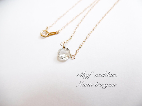 ＊再販＊14kgf  white topaz necklace 5枚目の画像