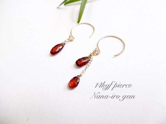 14kgf mozambiquegarnet pierce 3枚目の画像