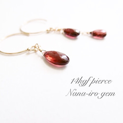 14kgf mozambiquegarnet pierce 2枚目の画像