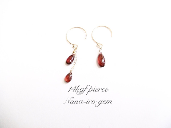 14kgf mozambiquegarnet pierce 4枚目の画像