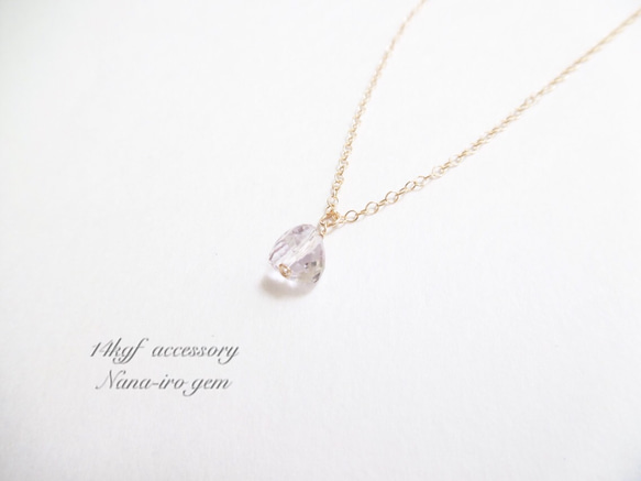 14kgf pinkamethyst  necklace 4枚目の画像