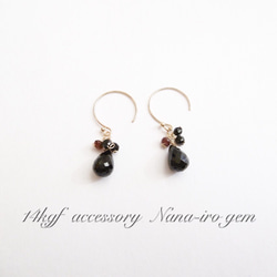 14kgf  blackspinel × mozambiquegarnet pierce 4枚目の画像