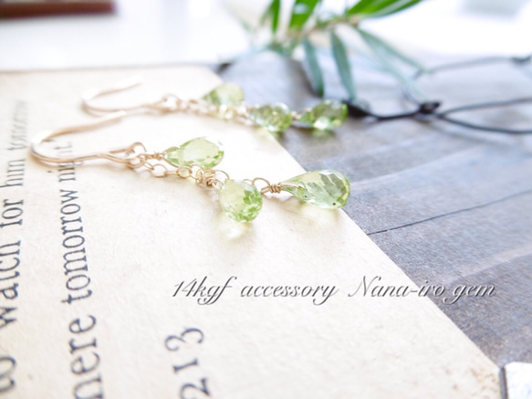 ＊再販＊14kgf  peridot pierce 2枚目の画像