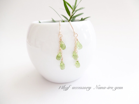 ＊再販＊14kgf  peridot pierce 4枚目の画像