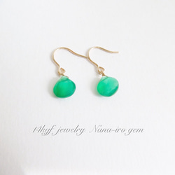 ＊再販＊14kgf  Green onyx pierce 4枚目の画像