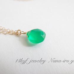 14kgf  Green onyx necklace 2枚目の画像