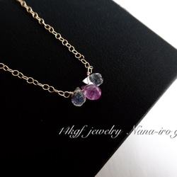 ＊再販＊14kgf   pink sapphire × rainbow moon stone 1枚目の画像