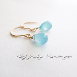 14kgf blue chalcedony pierce 2枚目の画像