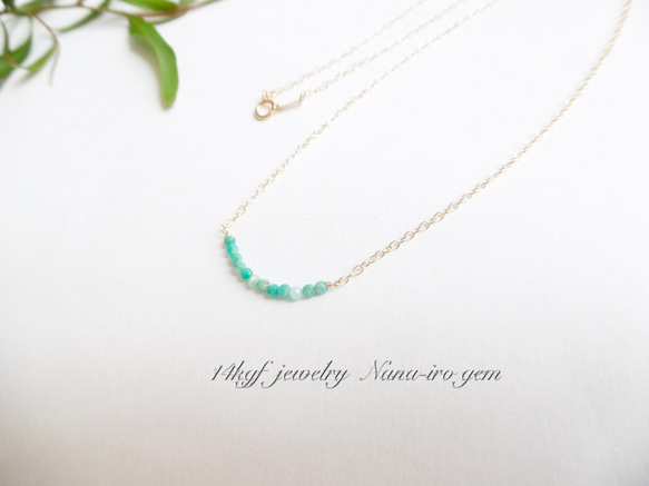 ＊再販＊14kgf amazonite necklace 2枚目の画像