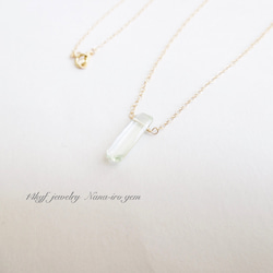 14kgf square green amethyst necklace 4枚目の画像