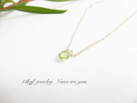 ＊再販＊14kgf peridot necklace 3枚目の画像