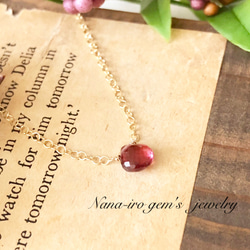 ＊再販＊14kgf mozambiquegarnet necklace 1枚目の画像