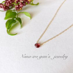 ＊再販＊14kgf mozambiquegarnet necklace 4枚目の画像