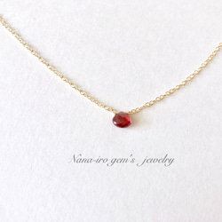 ＊再販＊14kgf mozambiquegarnet necklace 5枚目の画像