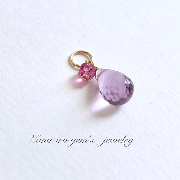 14kgf amethyst × pinkquartz top 1枚目の画像