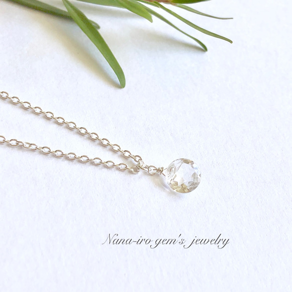 ＊1点もの＊silver white topaz necklace 1枚目の画像