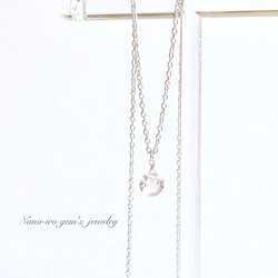 ＊1点もの＊silver white topaz necklace 6枚目の画像