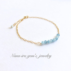 ＊再販＊14kgf aquamarine bracelet 2枚目の画像