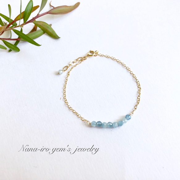 ＊再販＊14kgf aquamarine bracelet 3枚目の画像