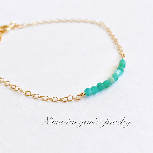 ＊再販＊14kgf amazonite bracelet 3枚目の画像