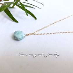 14kgf larimar necklace 5枚目の画像