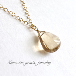 ＊再販＊14kgf  champagnequartz  necklace 3枚目の画像