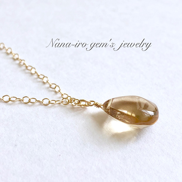 ＊再販＊14kgf  champagnequartz  necklace 4枚目の画像