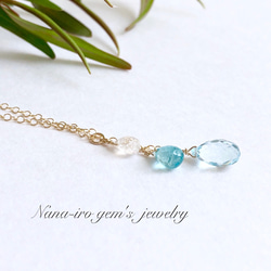 ＊再販＊14kgf bluetopaz × apatite necklace 2枚目の画像