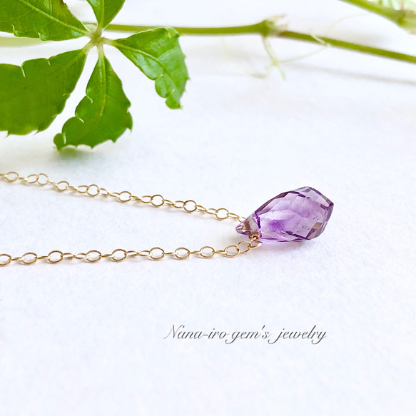 ＊1点もの＊14kgf amethyst necklace 2枚目の画像