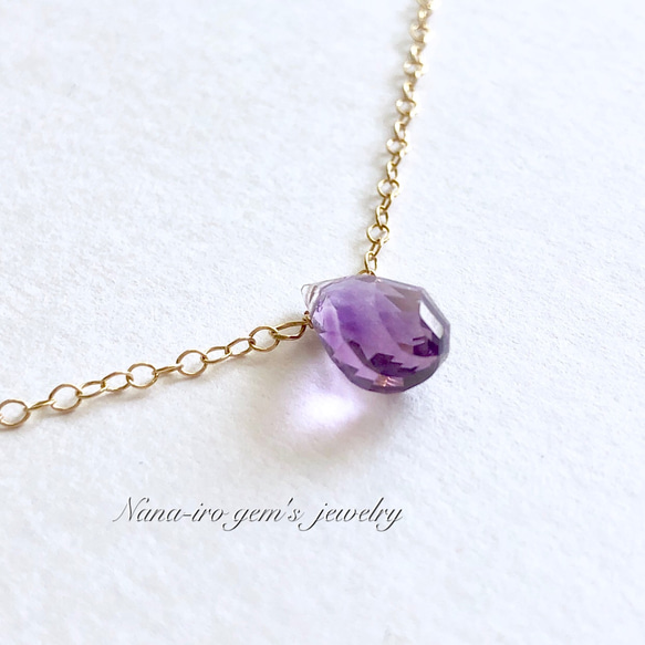 ＊1点もの＊14kgf amethyst necklace 3枚目の画像