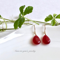 14kgf redJade pierce ピアス（フック・チェーン） Nana-iro gem 通販