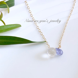 14kgf crystal × tanzanite necklace 5枚目の画像