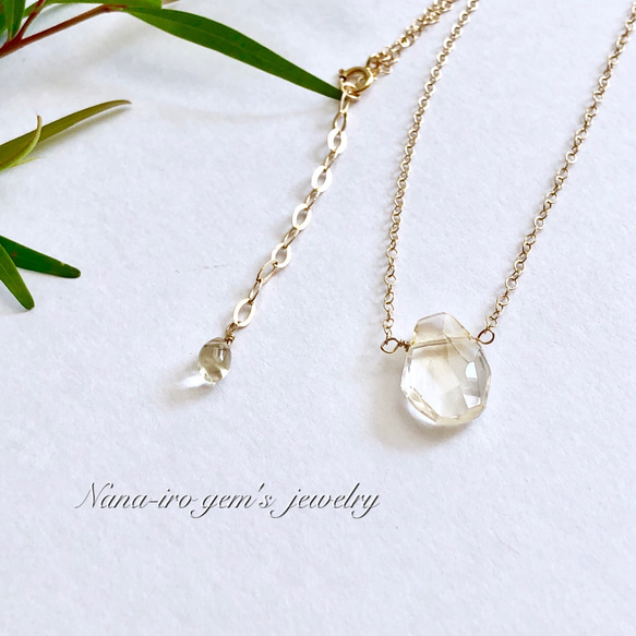 14kgf citrine necklace 2枚目の画像