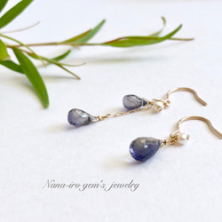 14kgf  iolite × pearl  pierce 2枚目の画像