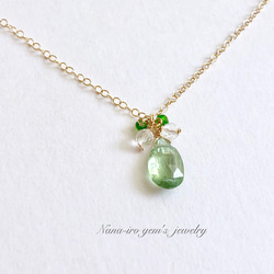14kgf greenkyanite × 2stones  necklace 2枚目の画像