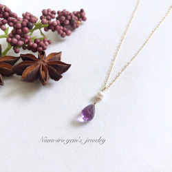 14kgf amethyst × pearl necklace 5枚目の画像