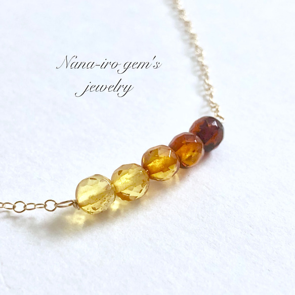 ＊再販＊14kgf amber necklace 1枚目の画像