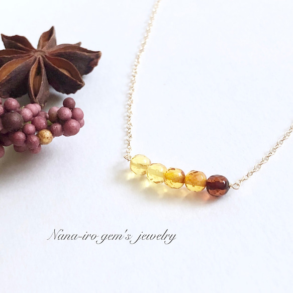 ＊再販＊14kgf amber necklace 3枚目の画像