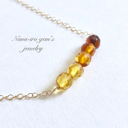 ＊再販＊14kgf amber necklace 4枚目の画像