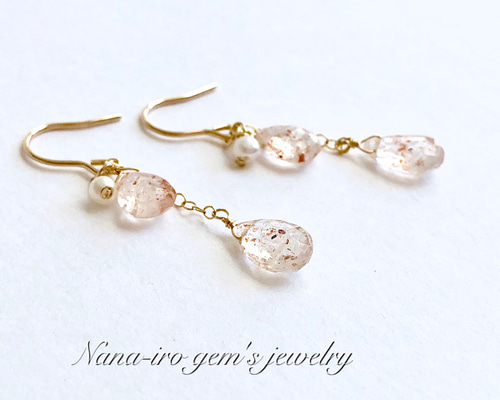 ポメころび♡14kgf ハイドロクォーツピアス♡ ポメころび♡14kgf ハイドロクォーツピアス♡
