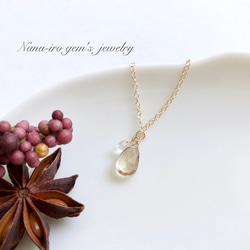 ＊1点もの＊14kgf  champagnequartz × moonstone necklace 3枚目の画像