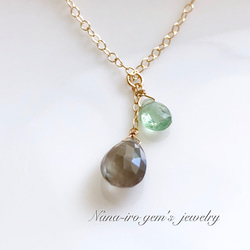 14kgf sillimanite × greenkyanite necklace 7枚目の画像