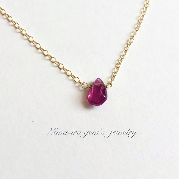 ＊1点もの＊14kgf Rhodorite garnet necklace 5枚目の画像