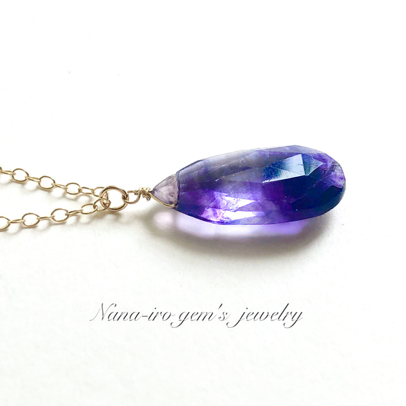 14kgf purple fluorite necklace 4枚目の画像