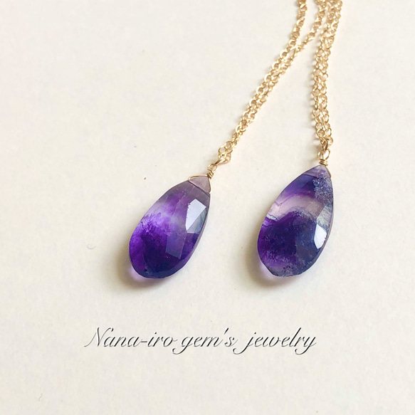 14kgf purple fluorite necklace 6枚目の画像