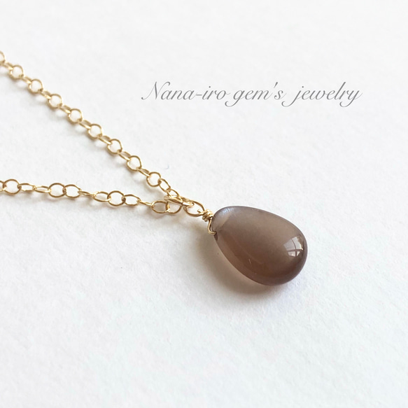 ＊再販＊14kgf chocolate moonstone necklace 2枚目の画像