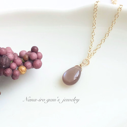 ＊再販＊14kgf chocolate moonstone necklace 4枚目の画像