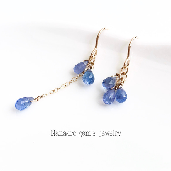 14kgf tanzanite pierce 6枚目の画像