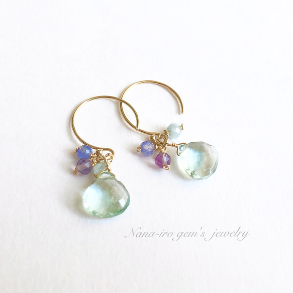 14kgf fluorite  pierce 3枚目の画像